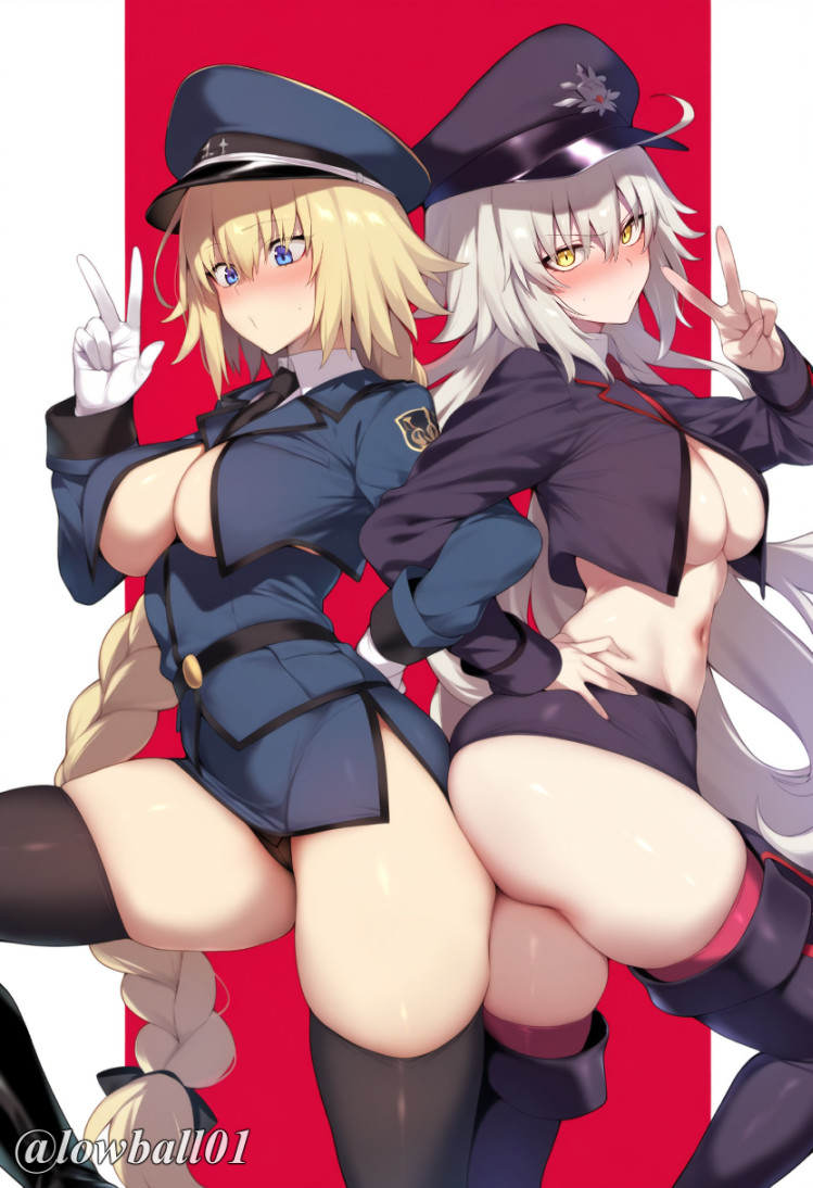 jeanne d'arc alter, jeanne d'arc, and janne d'arc (fate and 1 more) drawn by lowball01