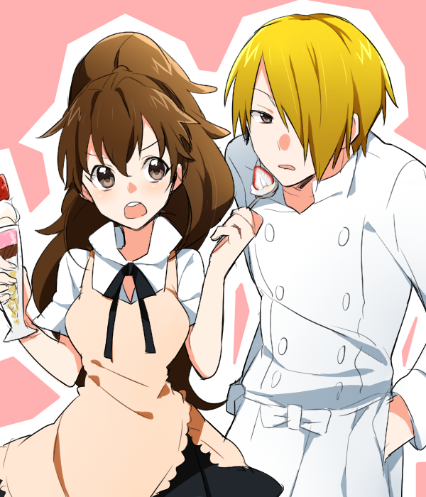 taneshima popura and satou jun (working!!) drawn by tooru_(jux)