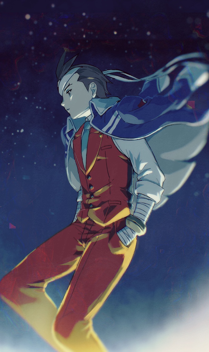 apollo justice (ace attorney and 1 more) drawn by asayosi_k