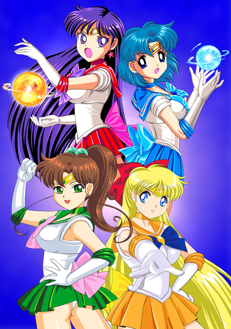 mizuno ami, aino minako, hino rei, kino makoto, sailor mercury, and 3 more (bishoujo senshi sailor moon) drawn by pirochi