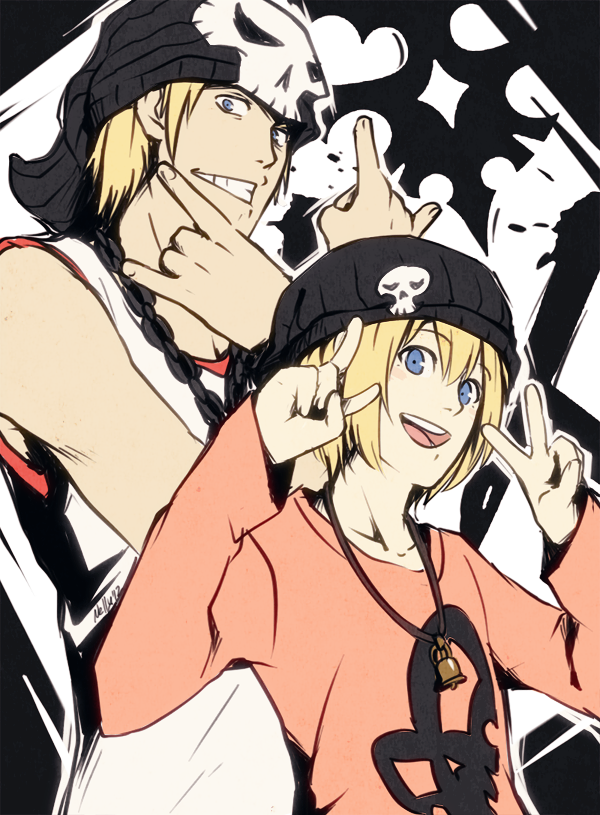 bito daisukenojo and bito raimu (subarashiki kono sekai) drawn by hanpetos