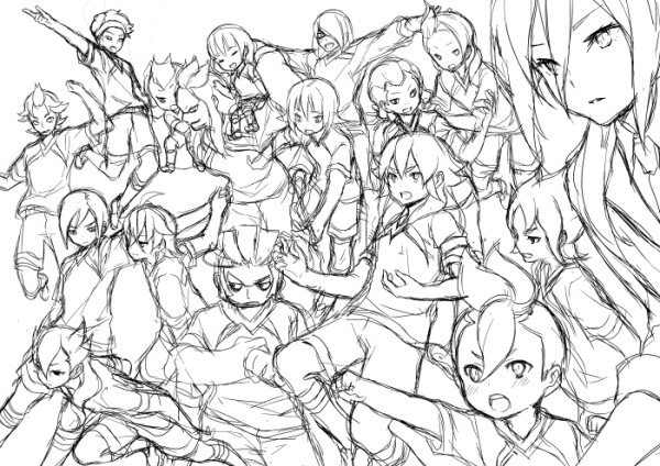 afuro terumi, kishibe taiga, izumi kanaaki, tobisawa mana, taki sousuke, and 12 more (inazuma eleven and 1 more) drawn by tokio_neo