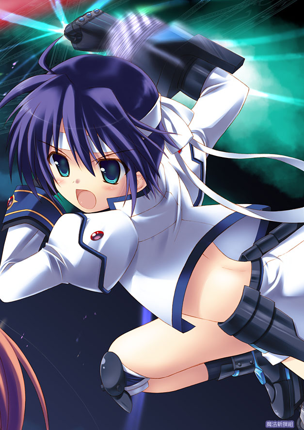 subaru nakajima, revolver knuckle, and mach caliber (lyrical nanoha and 1 more) drawn by kouzuki_hajime