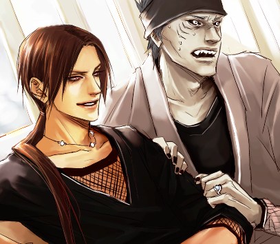 uchiha itachi and hoshigaki kisame (naruto) drawn by lily_(artist)