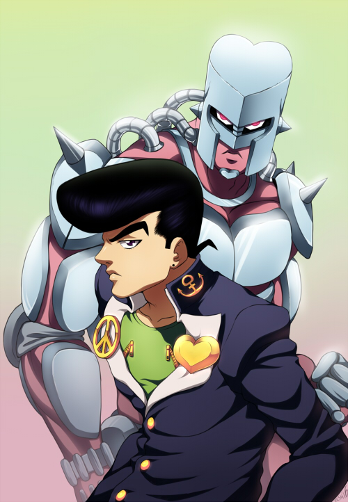 higashikata josuke and crazy diamond (jojo no kimyou na bouken and 1 more) drawn by zeshgolden
