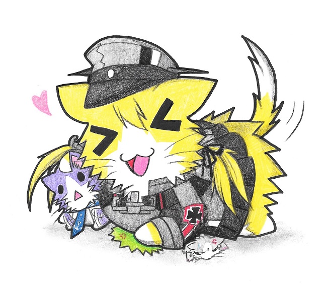 admiral, prinz eugen, non-human admiral, and sakawa (kantai collection) drawn by neko_kyo