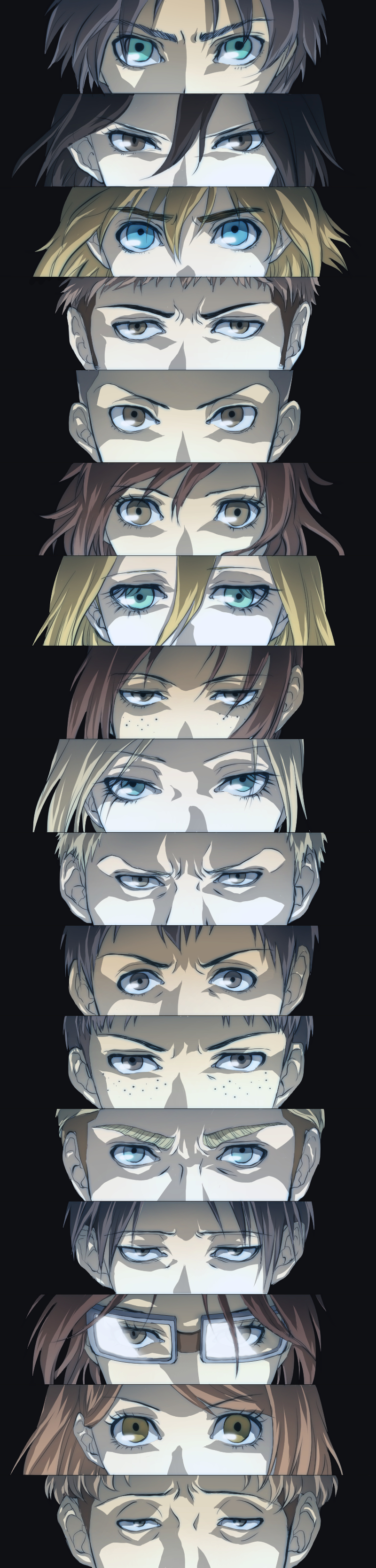 mikasa ackerman, eren yeager, levi, krista lenz, ymir, and 12 more (persona and 1 more) drawn by ai_(ai1470)