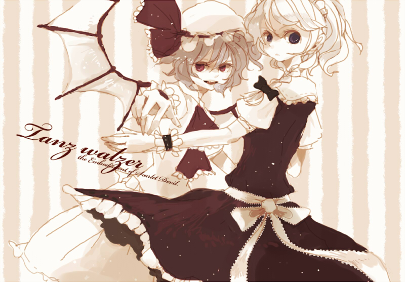 remilia scarlet and izayoi sakuya (touhou) drawn by azuma_aya