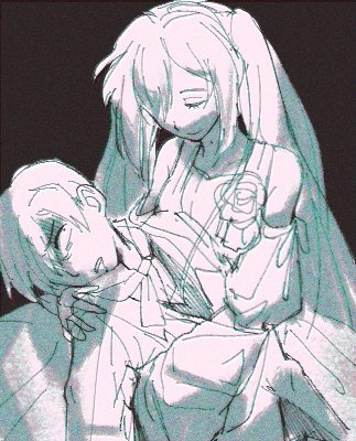 hatsune miku, kaito, margarita blankenheim, and kaspar blankenheim (vocaloid and 2 more) drawn by t0ngue2