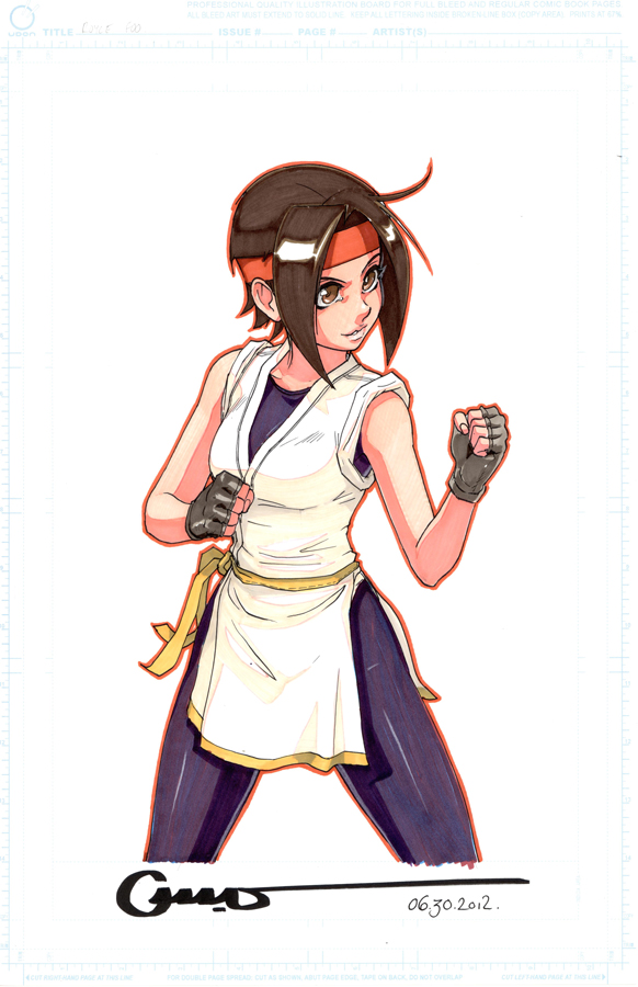yuri sakazaki (the king of fighters and 1 more) drawn by omar_dogan