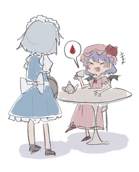 remilia scarlet and izayoi sakuya (touhou) drawn by bo_cota
