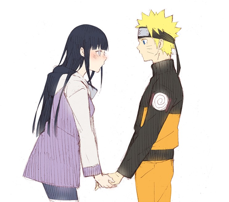 uzumaki naruto and hyuuga hinata (naruto and 1 more) drawn by hakusai_(tiahszld)