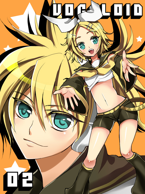 kagamine rin and kagamine len (vocaloid) drawn by yui_tooru
