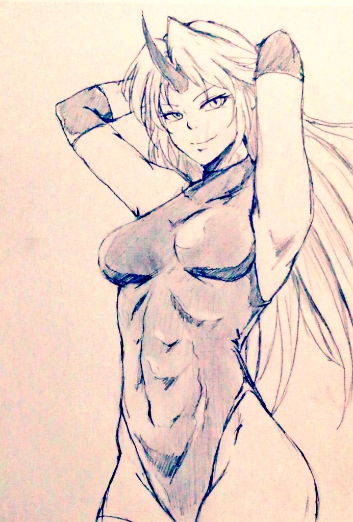 hoshiguma yuugi (touhou) drawn by d-m_(dii_emu)