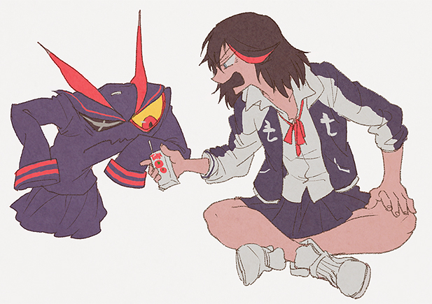 matoi ryuuko and senketsu (kill la kill) drawn by yuza