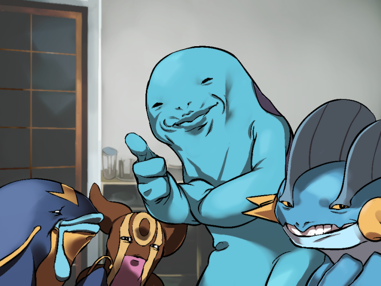 quagsire, swampert, gastrodon, and whiscash (pokemon and 1 more) drawn by mizubaki