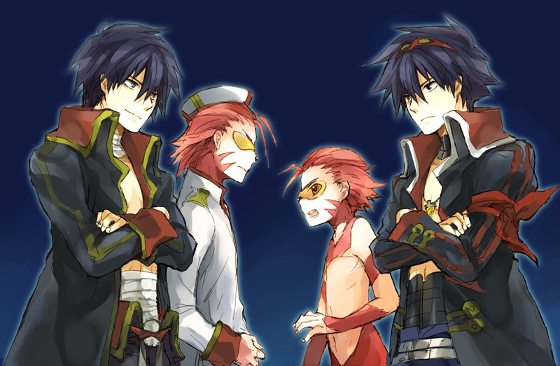 simon, boota, and garlock simon (tengen toppa gurren lagann) drawn by kuroemon