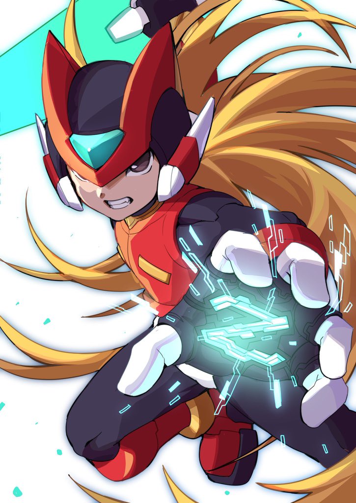 zero and zero(z) (mega man and 2 more) drawn by amidatto