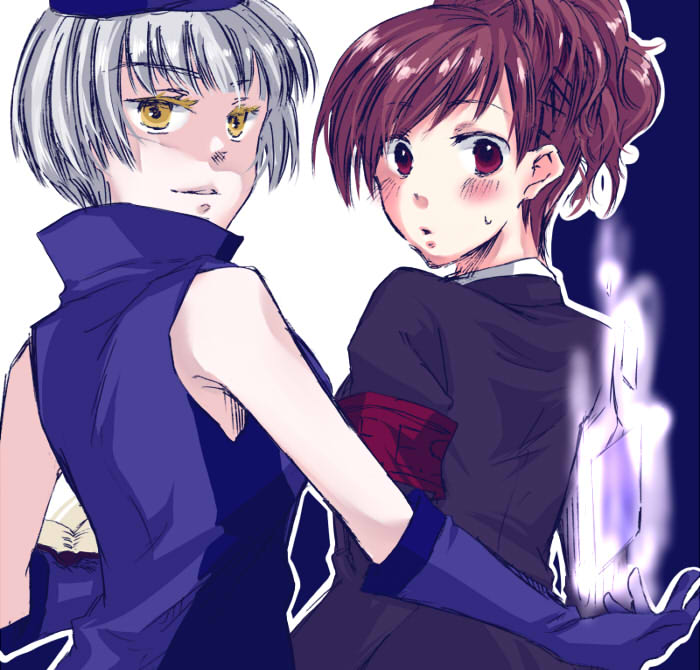 shiomi kotone and elizabeth (persona and 2 more) drawn by ako_(so_crazy!?)
