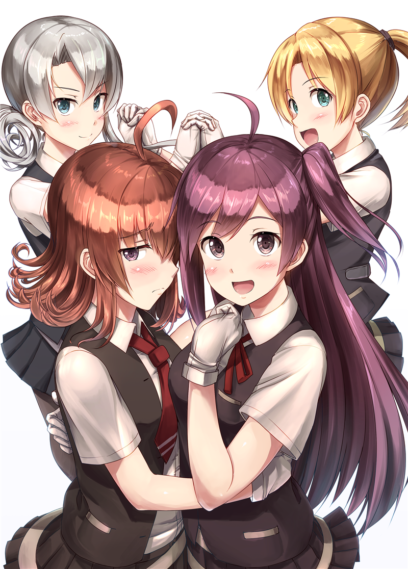 hagikaze, arashi, maikaze, and nowaki (kantai collection) drawn by ichikawa_feesu