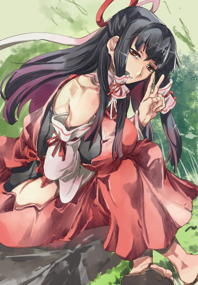 sendai hakurei no miko (touhou and 1 more) drawn by yohane