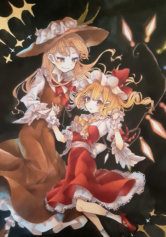 flandre scarlet and jacket girl (touhou and 1 more) drawn by laspberry.