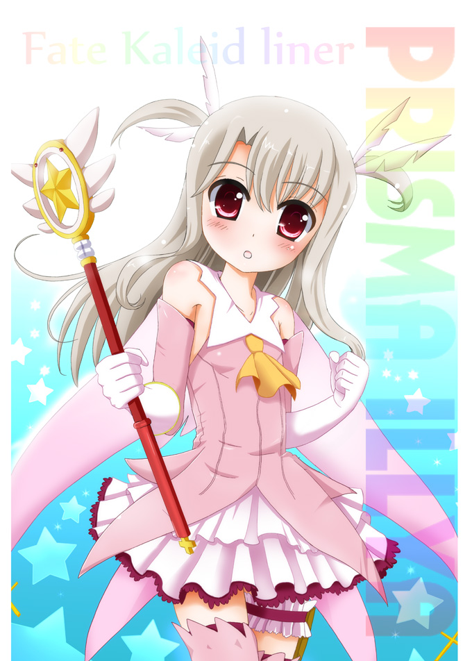 illyasviel von einzbern, prisma illya, and magical ruby (fate and 1 more) drawn by flipper