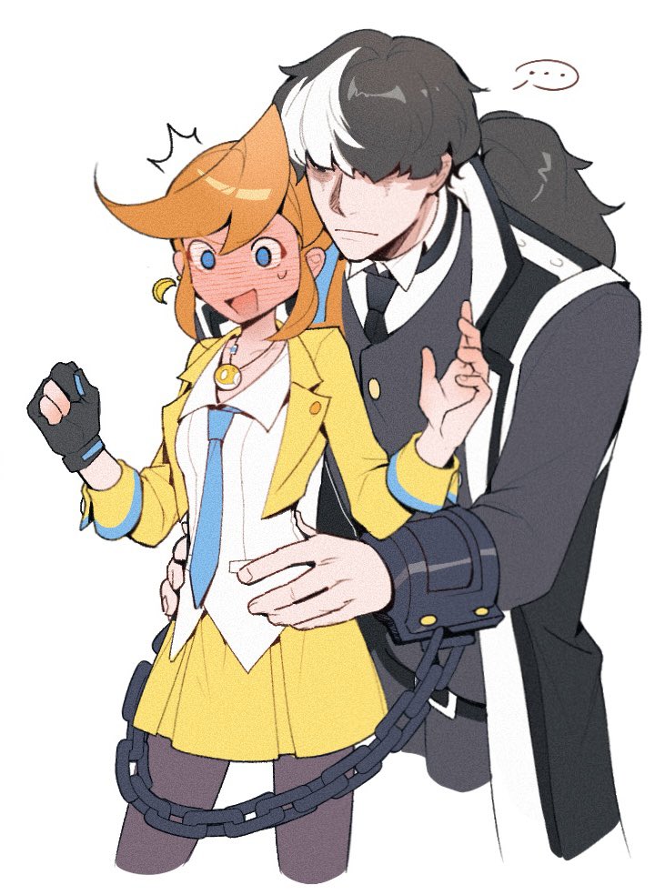 athena cykes and simon blackquill (ace attorney and 1 more) drawn by salted_whale