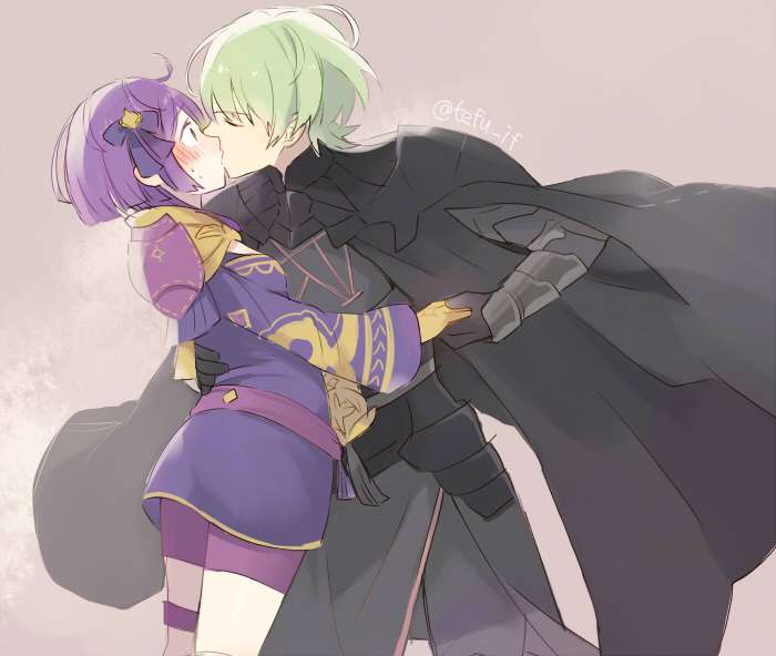bernadetta von varley and male byleth (fire emblem and 1 more) drawn by tefutene