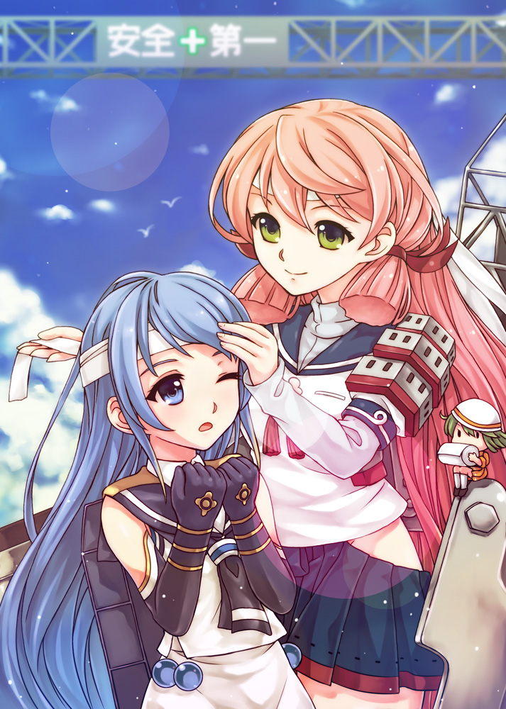 akashi, samidare, fairy, taneda risa, and ship repair facility (kantai collection) drawn by acea4