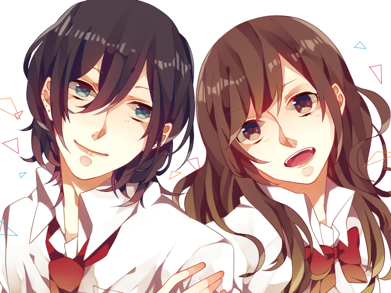 miyamura izumi and hori kyouko (hori-san to miyamura-kun) drawn by hisame