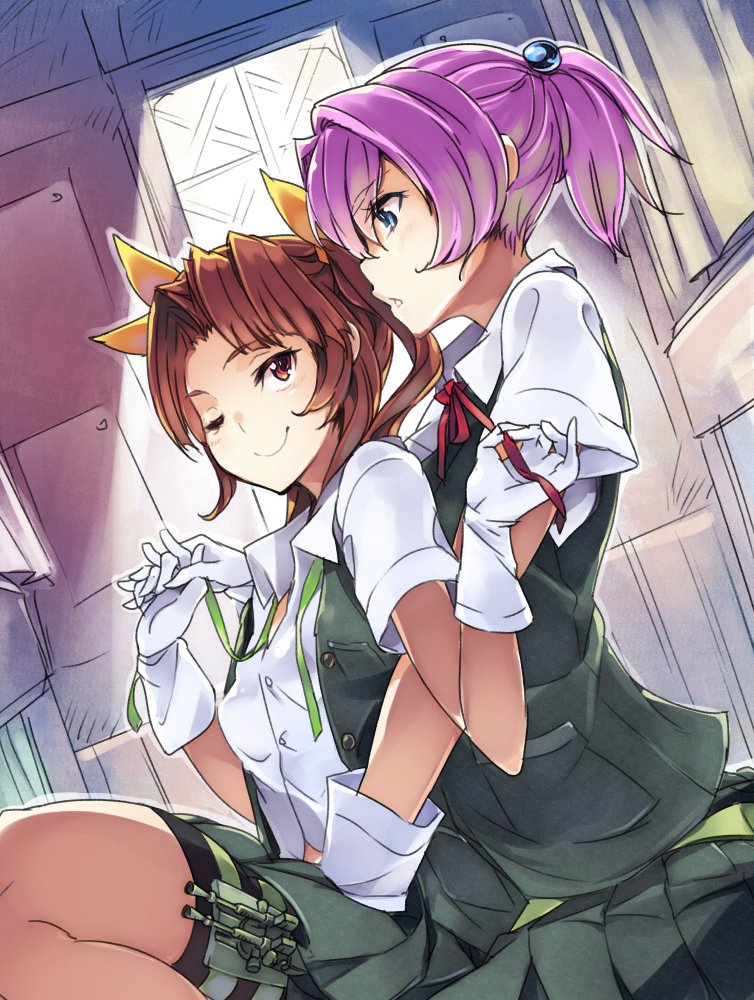 shiranui and kagerou (kantai collection) drawn by super_zombie