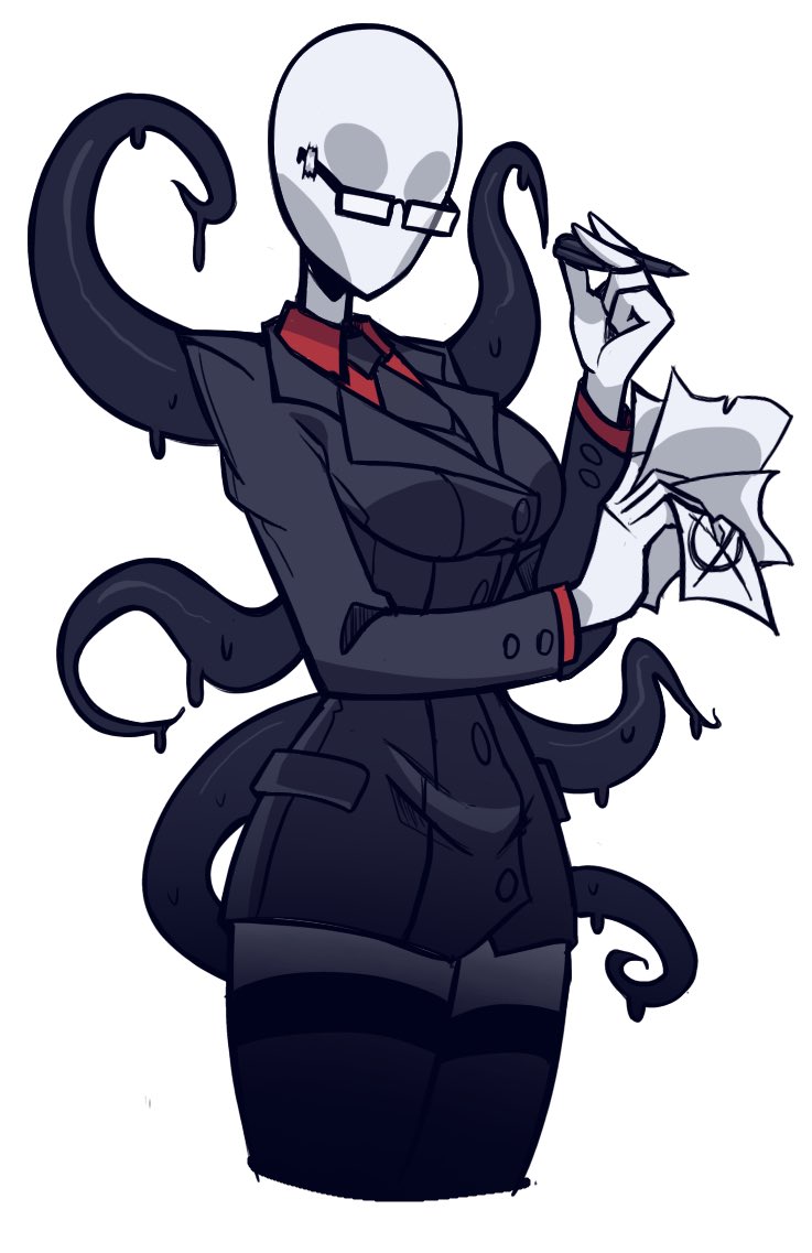 slender man (helltaker and 1 more) drawn by fatsurvival