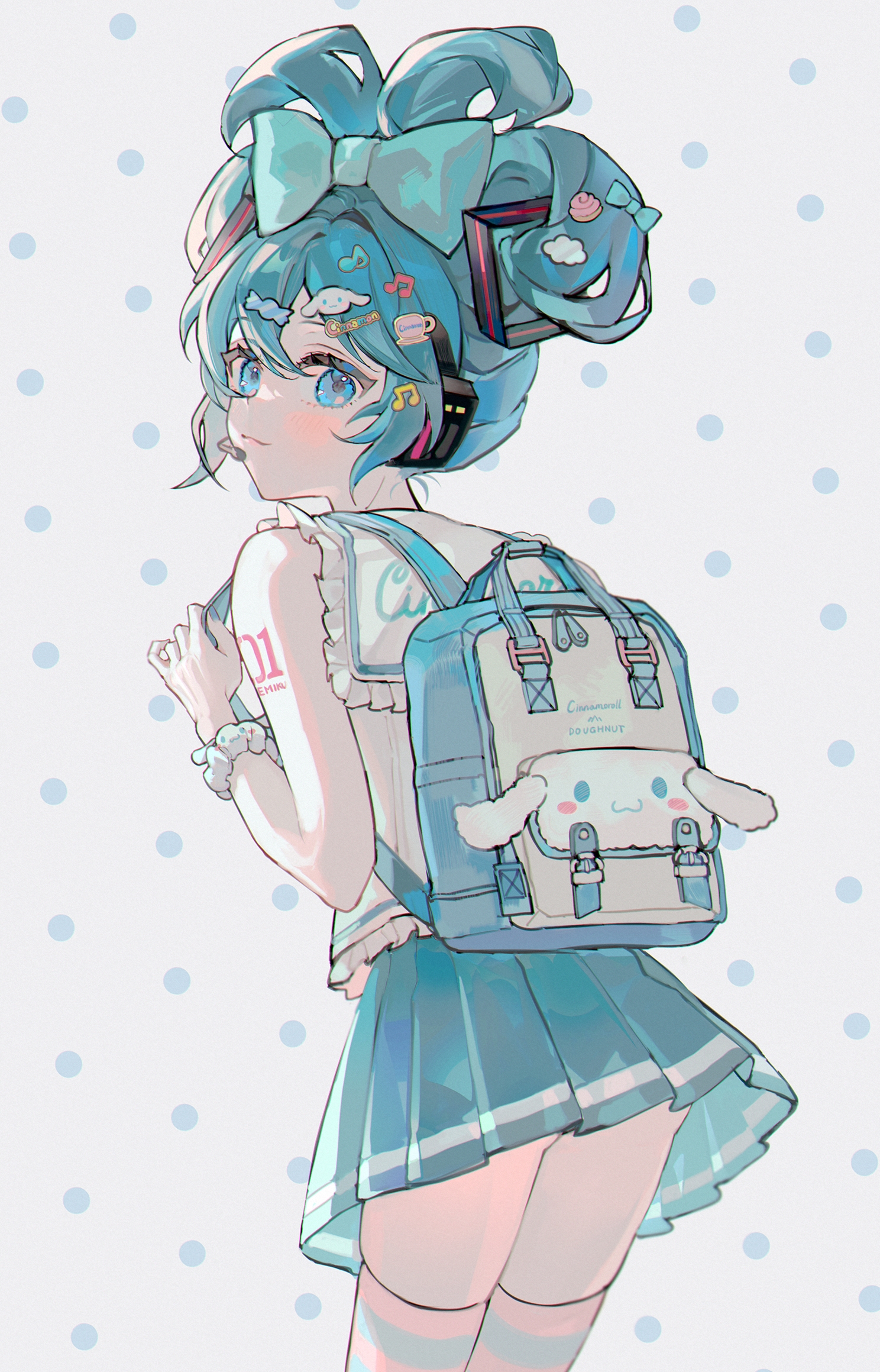 hatsune miku, cinnamoroll, and cinnamiku (vocaloid and 2 more) drawn by  lunar_(lunar_815) | Danbooru
