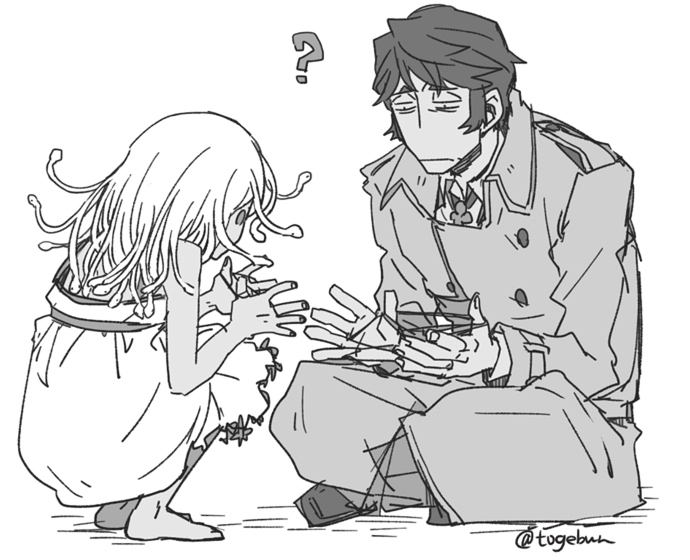 sengoku nadeko, god nadeko, and kaiki deishuu (monogatari and 1 more) drawn by toge_(owannun)