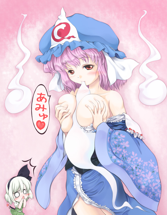 konpaku youmu and saigyouji yuyuko (touhou) drawn by nekohane_ryou