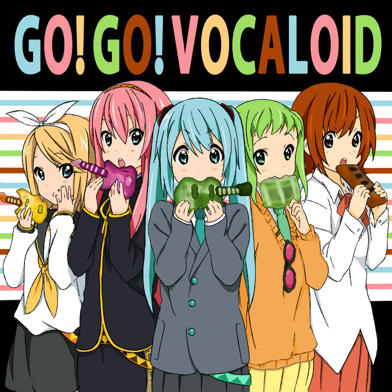 hatsune miku, kagamine rin, megurine luka, meiko, and gumi (vocaloid and 1 more) drawn by masuta2236