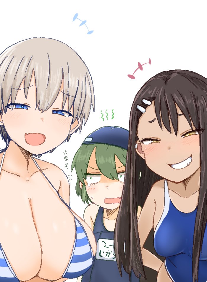 nagatoro hayase, igarashi futaba, and uzaki hana (senpai ga uzai kouhai no hanashi and 2 more) drawn by shiming_liangjing