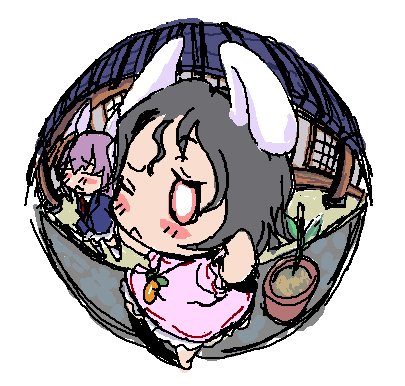 reisen udongein inaba and inaba tewi (touhou) drawn by baku_taso