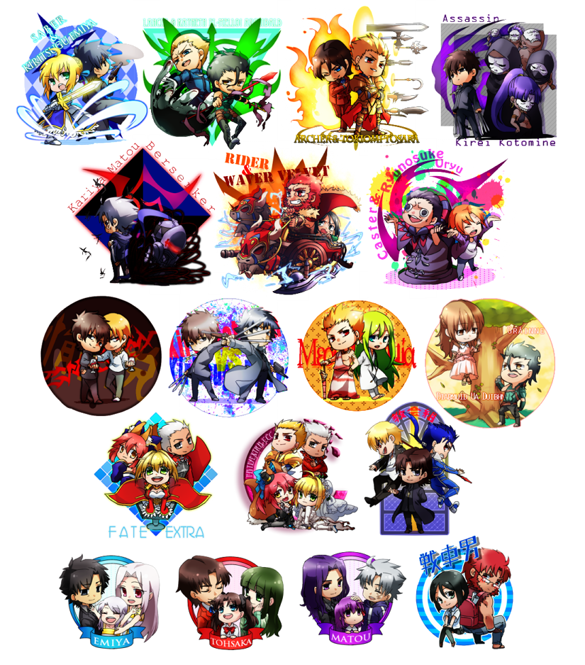 artoria pendragon, saber, tamamo, tohsaka rin, illyasviel von einzbern, and 23 more (fate and 5 more) drawn by ruchi