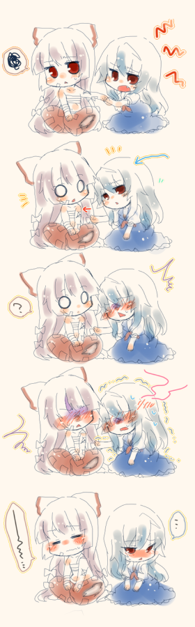 fujiwara no mokou and kamishirasawa keine (touhou) drawn by takamura