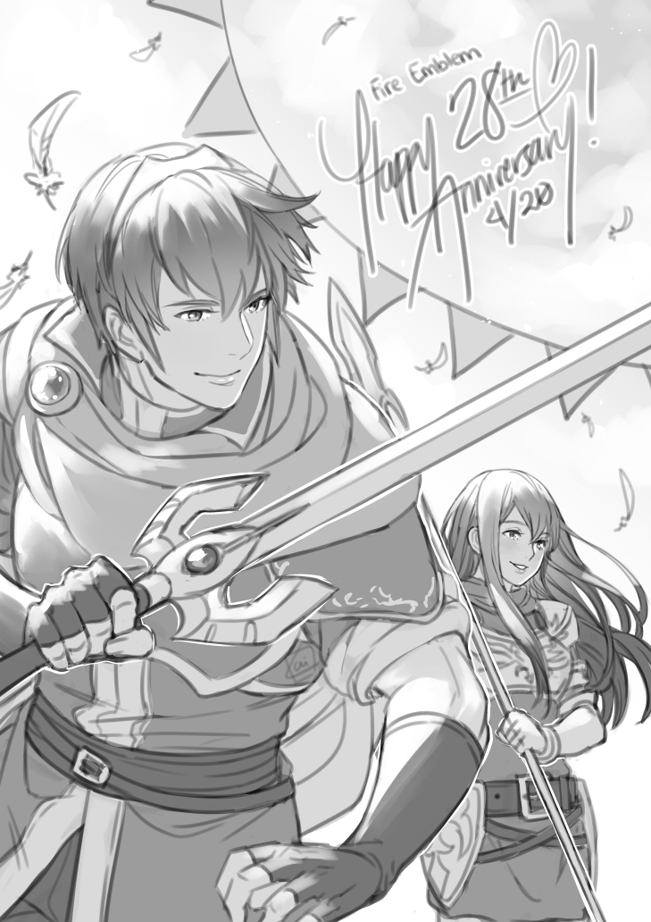 marth and caeda (fire emblem and 1 more) drawn by krazehkai