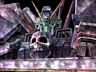 crossbone gundam x-1 (gundam and 1 more) drawn by tro_(trombe)