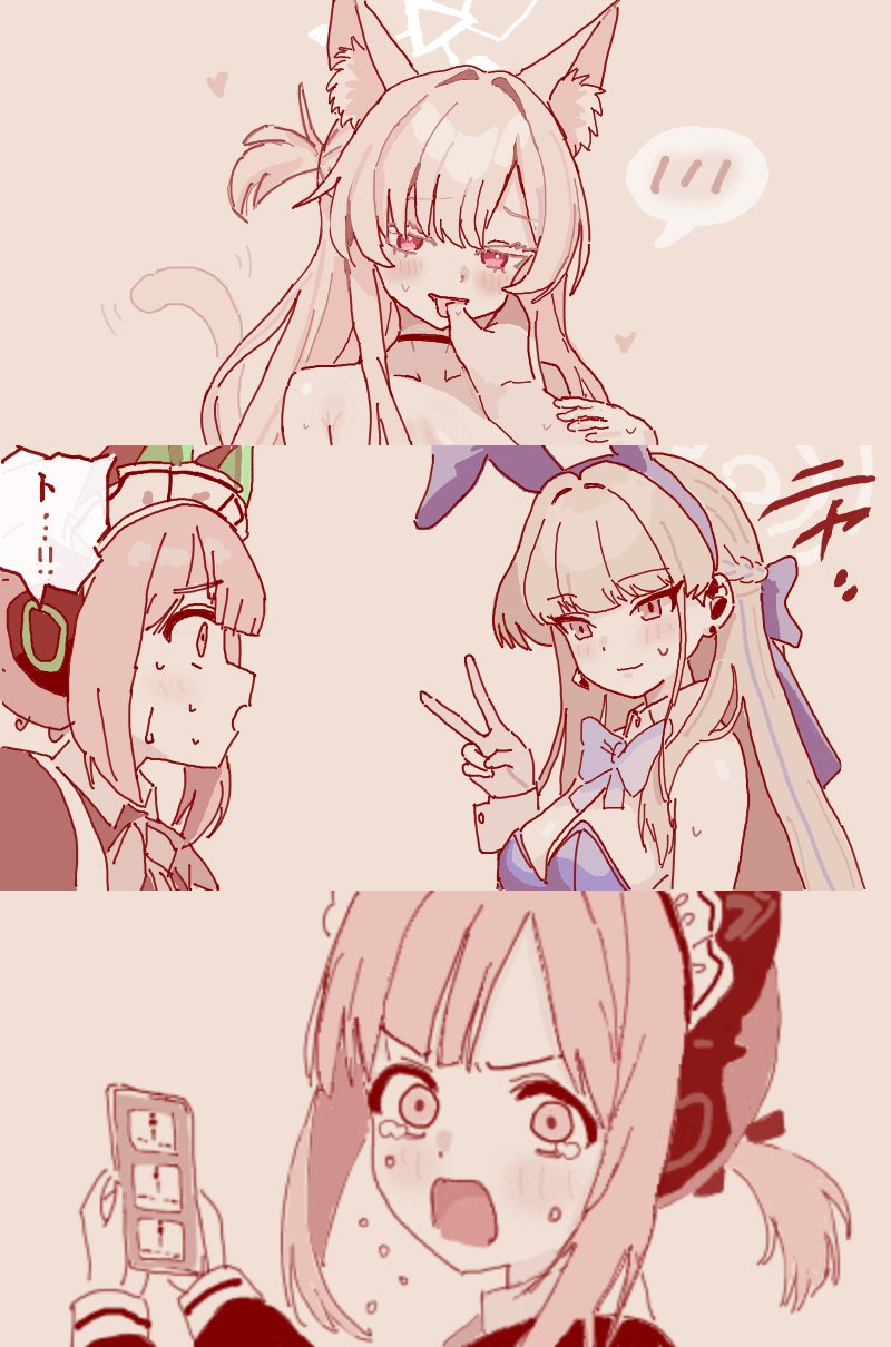 toki, momoi, midori, and akira (blue archive) drawn by fight_yoghurt