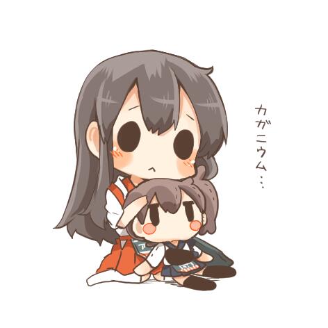 kaga and akagi (kantai collection) drawn by rebecca_(keinelove)