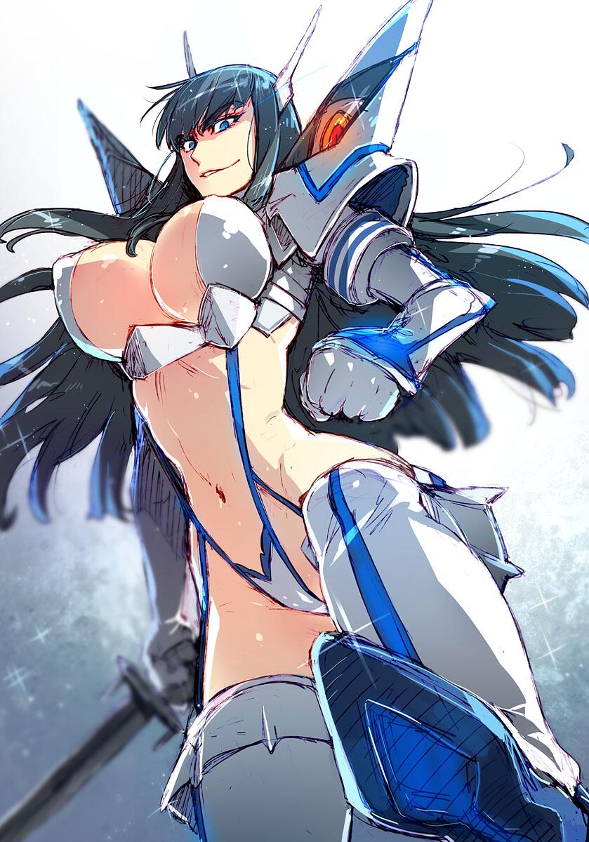 kiryuuin satsuki and junketsu (kill la kill) drawn by redrop