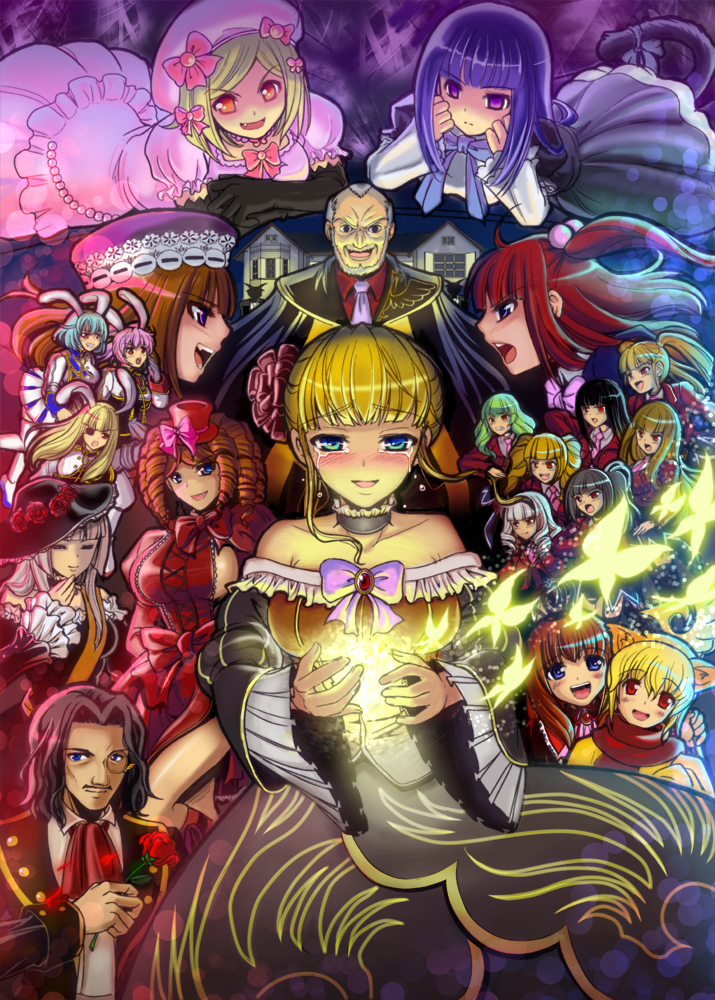 beatrice, ushiromiya ange, frederica bernkastel, ushiromiya maria, lambdadelta, and 16 more (umineko no naku koro ni) drawn by youshuu