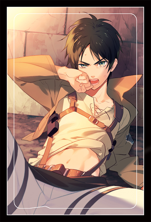 eren yeager (shingeki no kyojin) drawn by jumping_dogeza