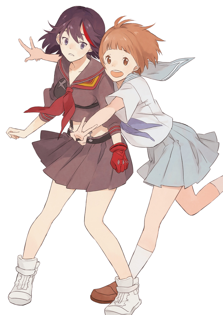 matoi ryuuko, senketsu, and mankanshoku mako (kill la kill) drawn by wa_(niwany)