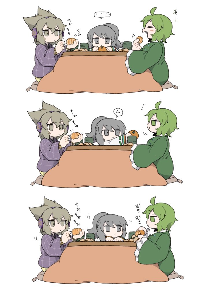 toyosatomimi no miko, mononobe no futo, and soga no tojiko (touhou) drawn by akikaze_cp